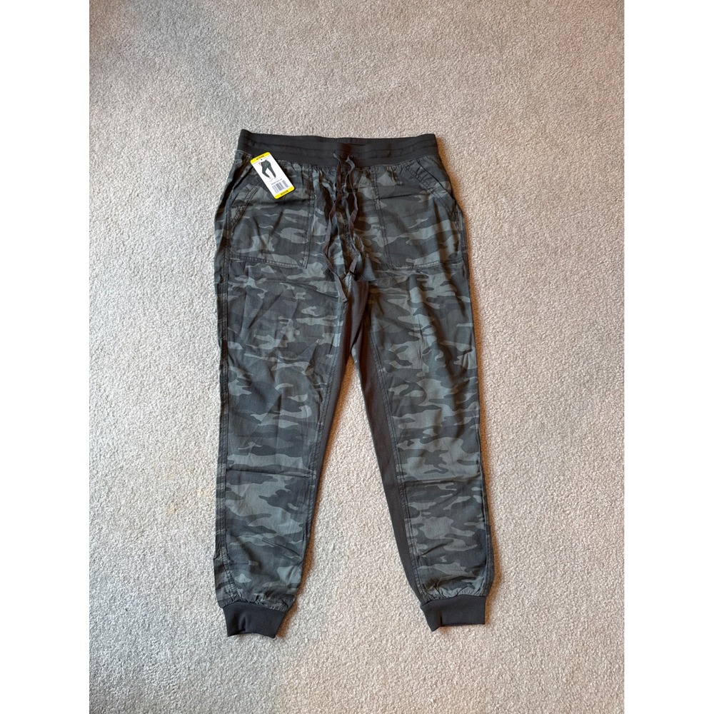 Seven7 Womens Camo Print Jogger Pants Green Charcoal Gray Size Medium NWT